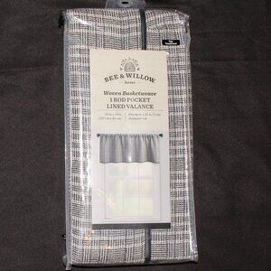 NWT BEE & WILLOW WOVEN BASKETWEAVE LINED VALANCE
